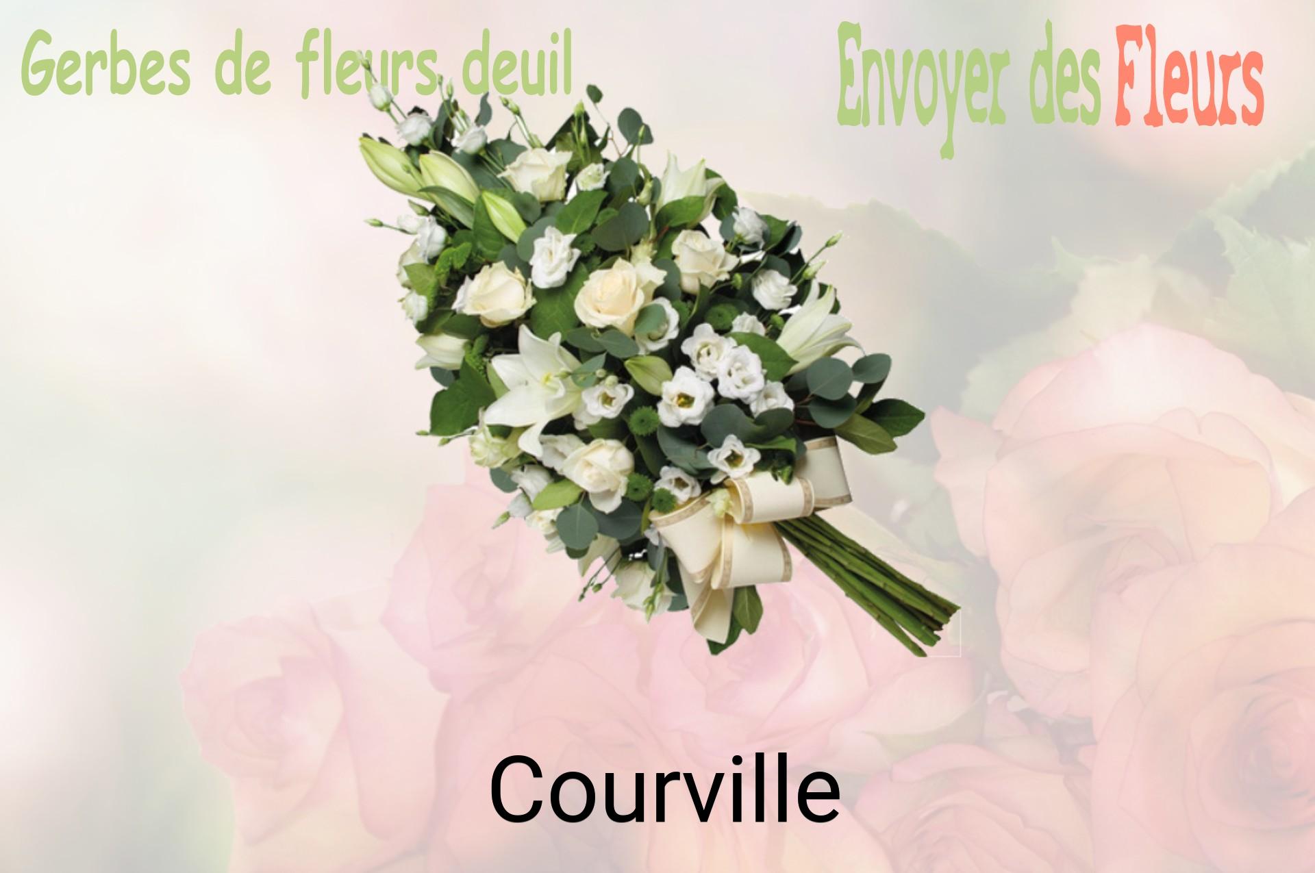 Gerbe de fleurs de deuil livrée à Courville